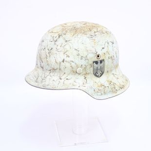 M42 Original Helmet Painted White and Single Army Decal