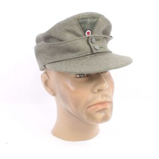 M43 German Army Field Cap Late War with Bevo Badge By EREL
