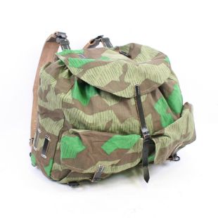 M44 Splinter Rucksack made from Zeltbahn Fabric with Removable backpack Straps WW2 German 