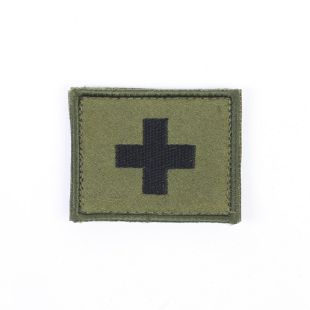 Medical Cross Hook and Loop Black on Green