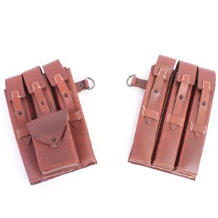 MP40" Schmeisser" Machine pistol Ammo Pouches Brown Leather