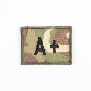 Multicam Blood Group Hook & Loop Patch A Pos