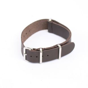 MWC 18mm Brown Leather G10 Watch Strap