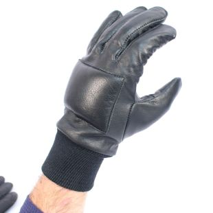 N.I. Black Leather Patrol Glove