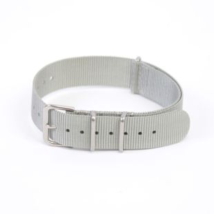 NATO G10 Military Nylon Watch Strap Army Silver Grey 18mm