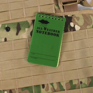  All Weather Pad Waterproof Plastic Paper Outdoor Notebook Army Green