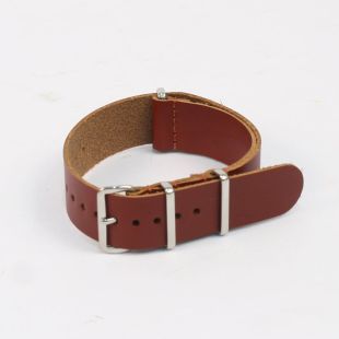 MWC 20mm Brown Leather G10 Watch Strap