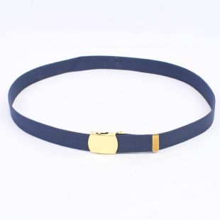 Navy Blue US Army style trouser belt with brass buckle
