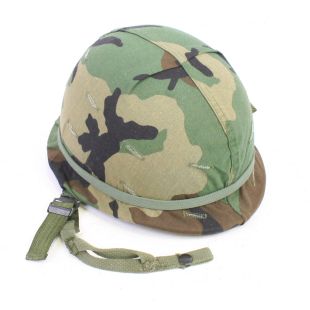 Original 1980's M1 Helmet with Woodland cover