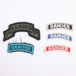 Pack of 5 US Ranger Tabs and Bn Scrolls Pack 96