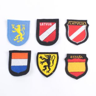 Pack of 6 Various SS Volunteer Shield Shoulder Patches