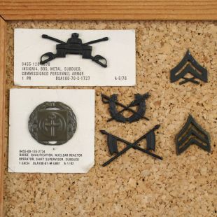 Pack of US Army subdued metal badges includes rank