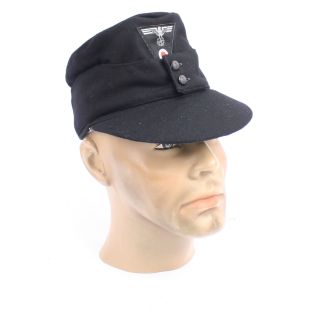 Panzer M43 Black wool feldmutze cap with Badges by FAB