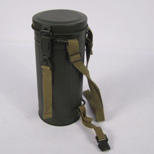 M1938 German Gas Mask Canister Tin and Straps by Richard Underwood