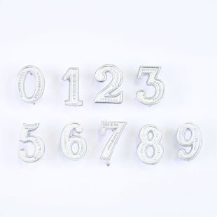Silver Pin on Numbers Cyphers for Shoulder Boards Pair X Large Size