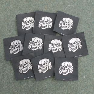 SS Skull badge for caps Enlisted Mans version in Bevo Pack of 10