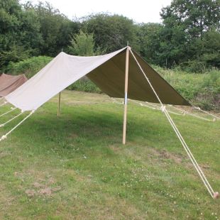 TAN British Mess Tent Large Flysheet (10.4 x 12.5 ft) Canvas Only