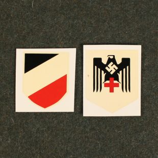 German Red Cross DRK Helmet Decals. Transfers