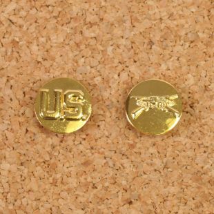 US Armoured Infantry Branch of Service Collar Discs EM