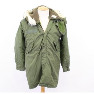 US Army M1965 Fishtail Parka, quilted liner and Ruff Fur Hood Original Small