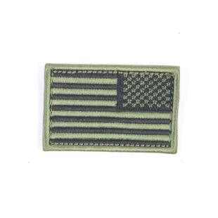 US Flag Patch Hook and Loop Backed. Green. Reversed