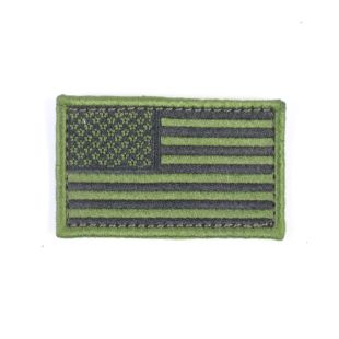 US Flag Patch Hook and Loop Backed. Green