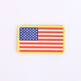 US Flag Rubber Hook and loop Backed Patch