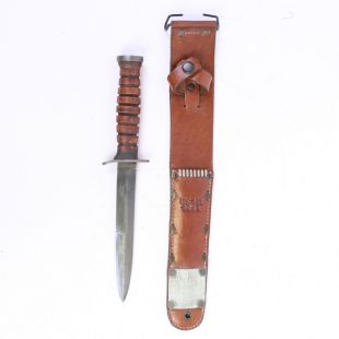 US M3 knife with Leather M6 scabbard
