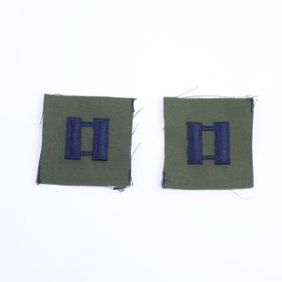 US Officers Captain Rank Cloth Subdued Blue on Green