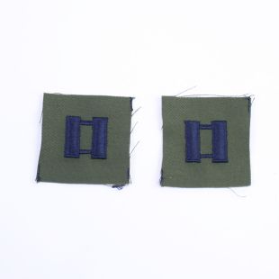 US Officers Captain Rank Cloth Subdued Blue on Green