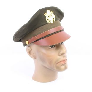 US Officers Service cap. Crusher Cap Dark OD