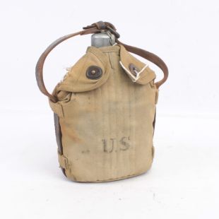 US WW1 Mounted M1910 Water bottle Set Original Bauer Bros Mfg Co 3-1918