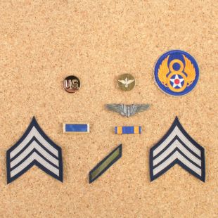 USAAF 8th Air Force Badge Set For Enlisted Mans Service Dress Uniform