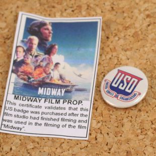 USO Button Badge From the Midway Film