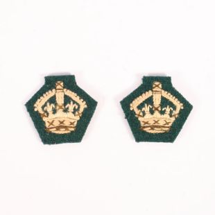Intelligence & Reconnaissance Corp green British Army Officers Cloth Rank kings Crowns