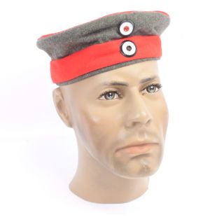 WW1 German Prussian M1907 Mutze with red band and Cap Badges by RUM