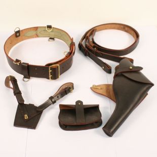  Sam Browne Belt With Shoulder Strap - Dark Brown (90