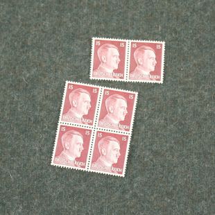 WW2 15 Reichspfennig Value Hitler Postal Stamps x 6 Original