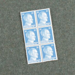 WW2 20 Reichspfennig Value Hitler Postal Stamps x 6 Original