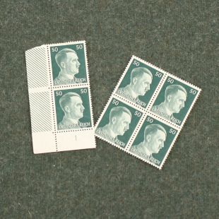WW2 50 Reichspfennig Value Hitler Postal Stamps x 6 Original