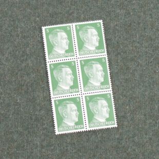 WW2 5 Reichspfennig Value Hitler Postal Stamps x 6 Original
