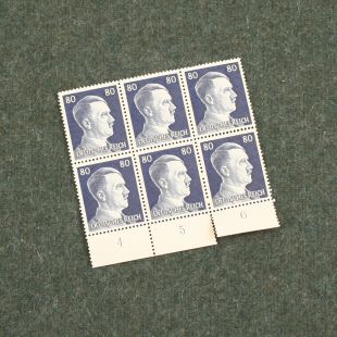WW2 80 Reichspfennig Value Hitler Postal Stamps x 6 Original