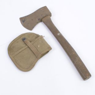 WW2 hand axe and original tan cover