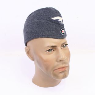 WW2 Luftwaffe M40 Cap Blue Wool Side Cap with Badges by RUM