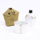 WW2 M1910 Water Bottle Canteen Set in OD#3 tan by Kay Canvas