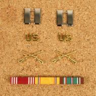 Basic A class uniform Infantry Officer badge set. Captain