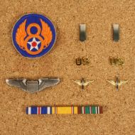 USAAF Officer badge set for A class uniform. 1st Lieutenant