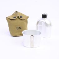 WW2 Mounted M1941 Water Bottle Canteen Set in OD#3 tan by Kay Canvas
