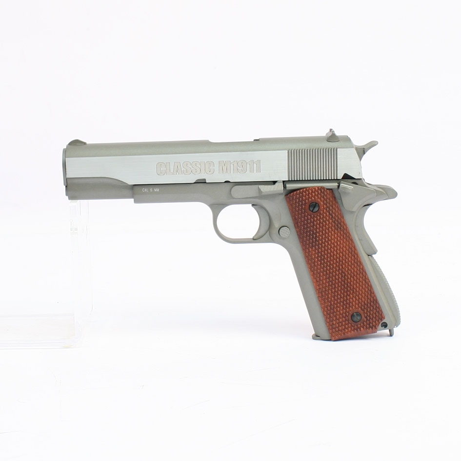 Gbb120 Milbro Tactical Metal M1911 Colt 6mm Bb Airsoft Gun Silver
