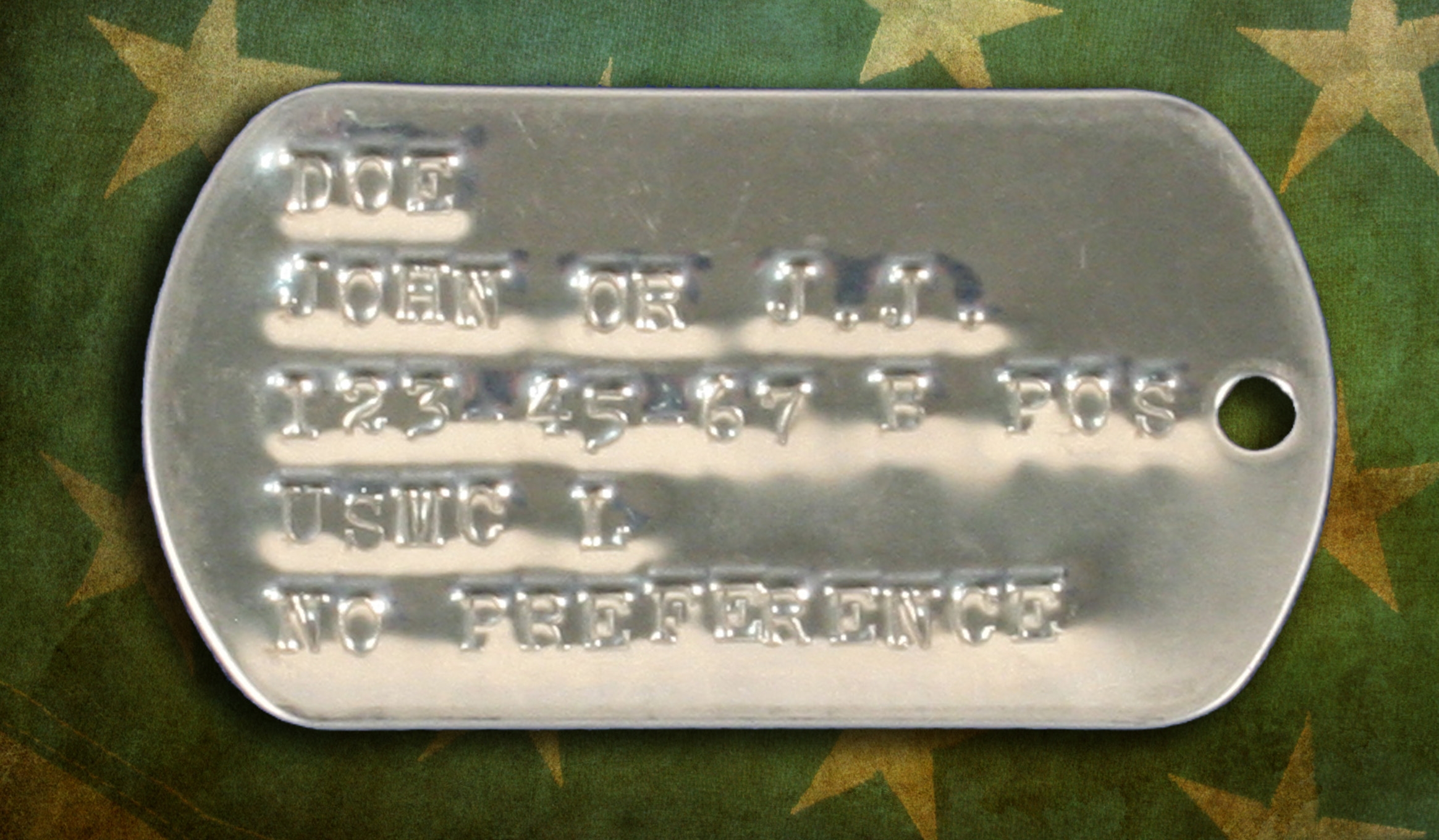 Military dog shop tag layout